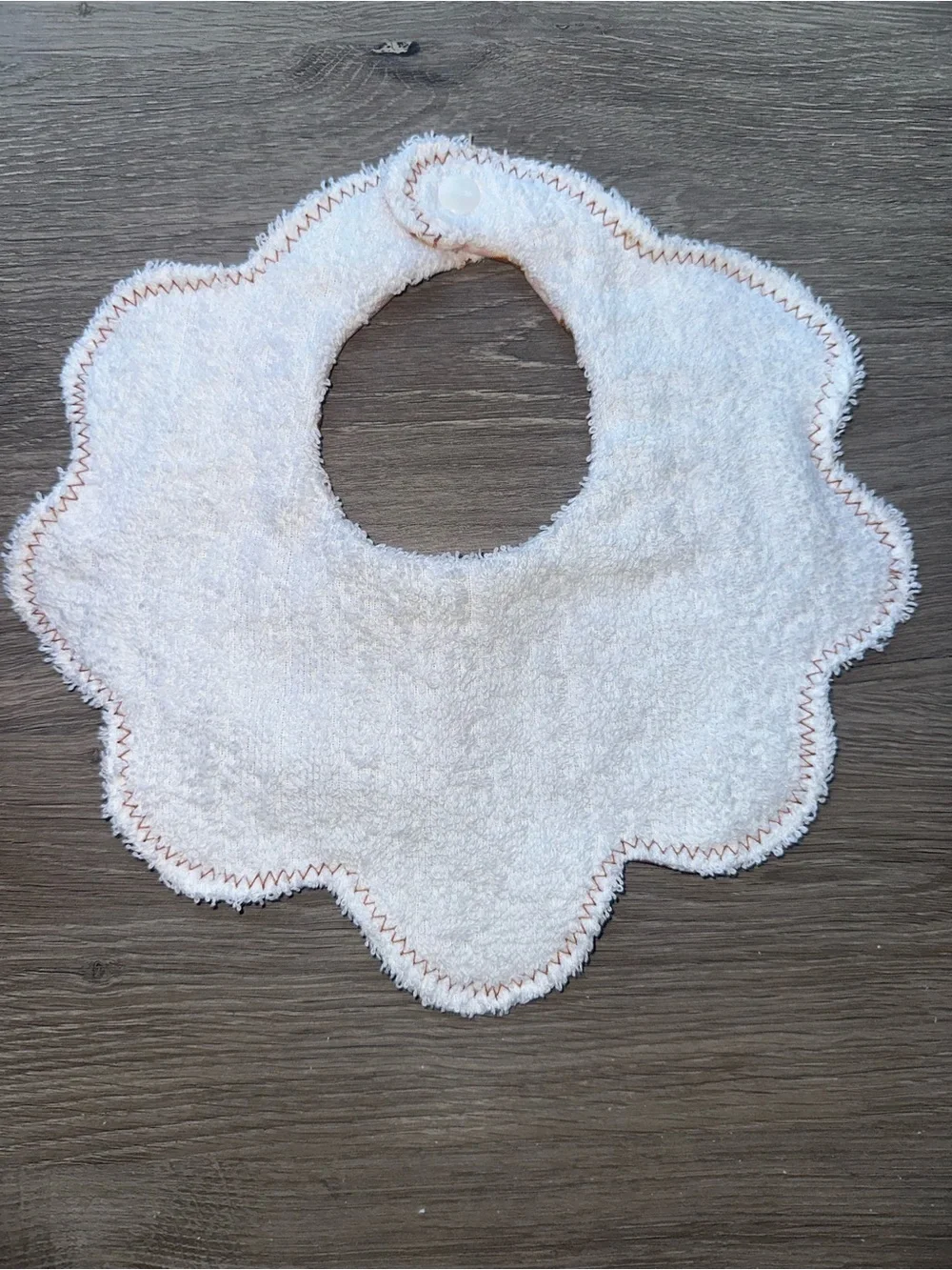 Pink & Brown Pretzel Pattern Flower Baby Bib